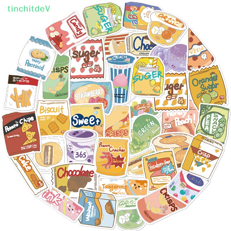 [TinchitdeV] 50 Miếng Dán Hình Thức Ăn Vặt Dành Cho Trẻ Em [Mới]