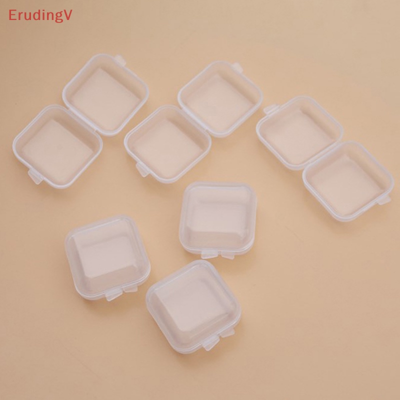 Set 10 Hộp Nhựa Vuông Nhỏ Trong Suốt Đựng Trang Sức