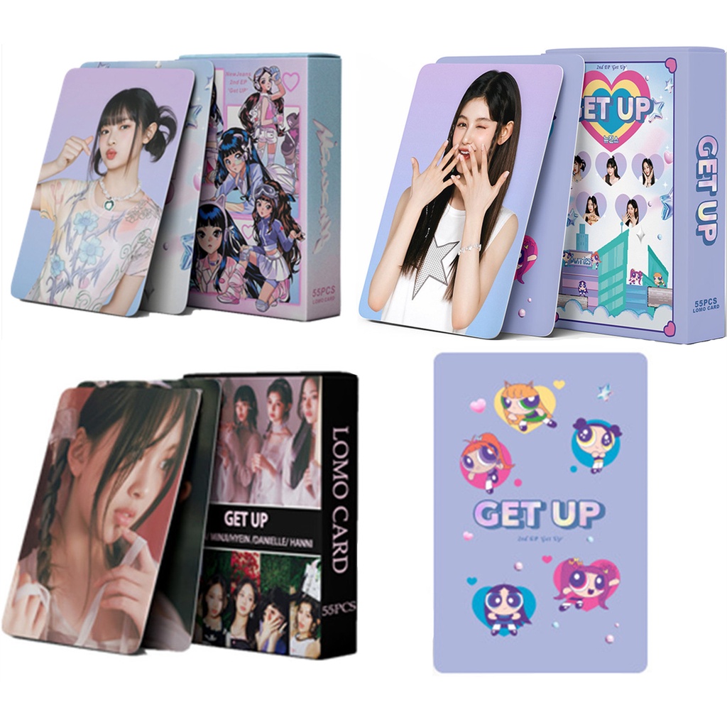 55pcs/box NJ 2023 New Album GET UP Photocards DANIELLE HANNI HAERIN HYEIN MINJI Lomo Card NJ Kpop Postcards New Arrivals