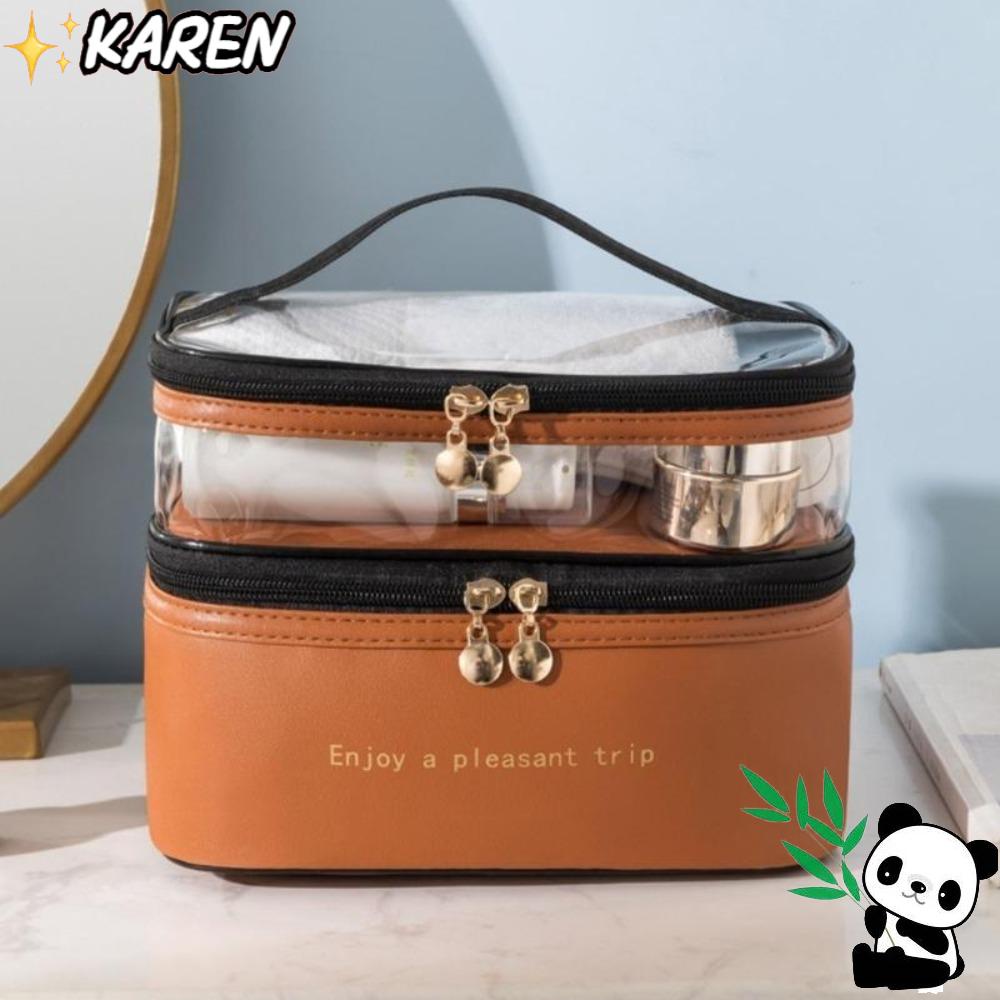 KAREN Túi Đựng Đồ Trang Điểm Sức Chứa Lớn Tiện Dụng Khi Đi Du Lịch Cho Nữ Ốp