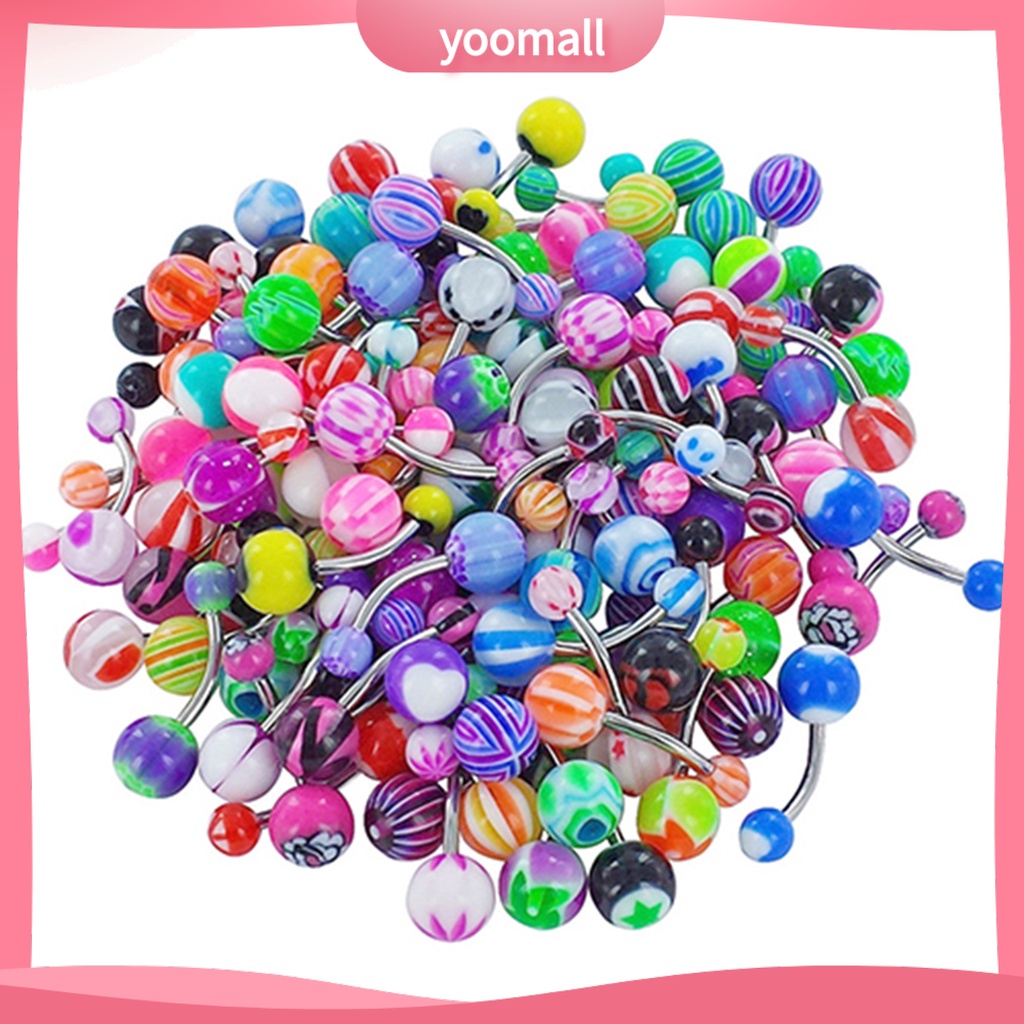 Set 30 Khuyên Rốn Acrylic Nhiều Màu Sắc Gợi Cảm