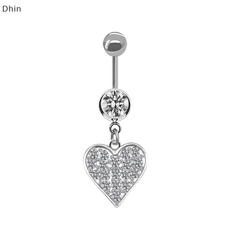 [Dhin] Belly Button Ring For Women Trendy Pink Butterfly Cute Cat Design Sexy Fashion Navel Rings Stainless Steel Jewelry COD