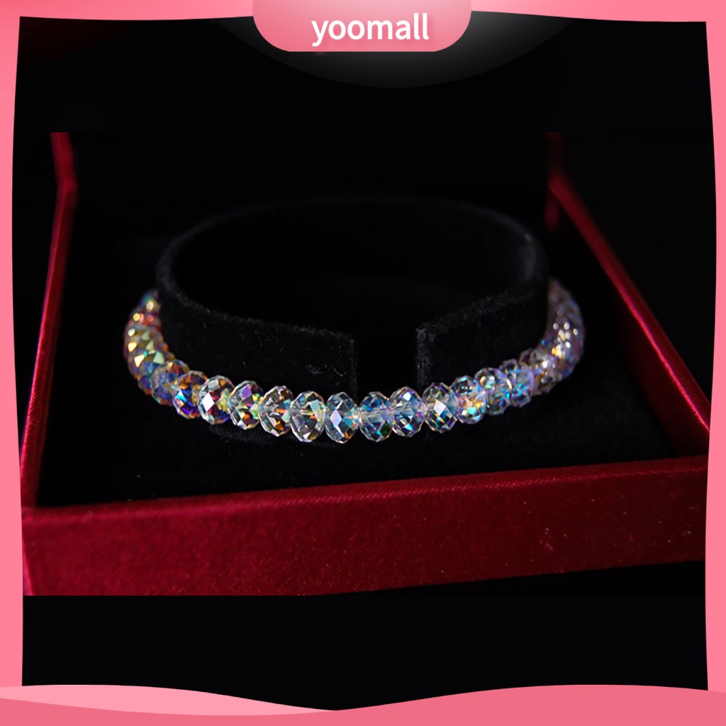 Vòng Tay Chuỗi Hạt Pha Lê Lấp Lánh Co Giãn Thời Trang Dự Tiệc Cho Nữ
