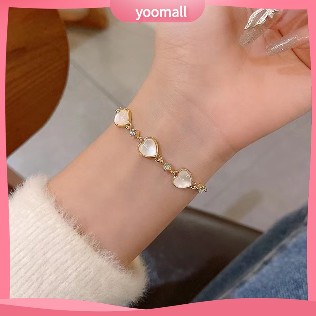 Vòng Tay Đính Đá Mắt Mèo Lấp Lánh Tùy Chỉnh Thời Trang Cho Nữ