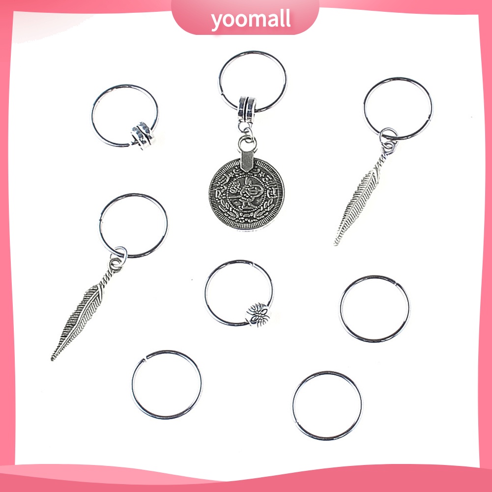 1 Gói Kẹp Tóc Đuôi Heo Châu Phi Đính Hạt DIY