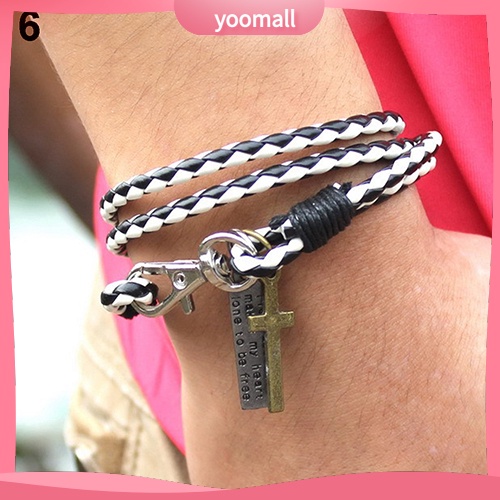 Vòng Tay Giả Da Mặt Thánh Giá Cho Nam