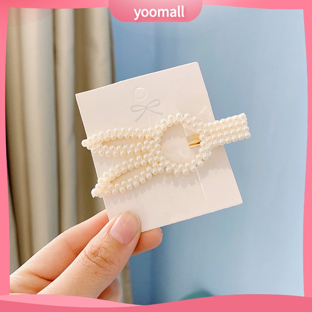 Kẹp Tóc Đính Ngọc Trai Giả Thiết Kế Đơn Giản Xinh Xắn Cho Nữ