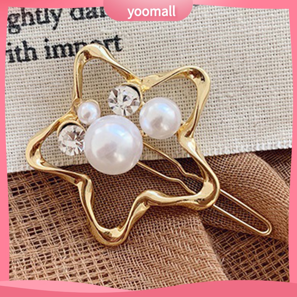 Kẹp Tóc Đính Ngọc Trai Giả Họa Tiết Trái Tim Thời Trang Cho Nữ