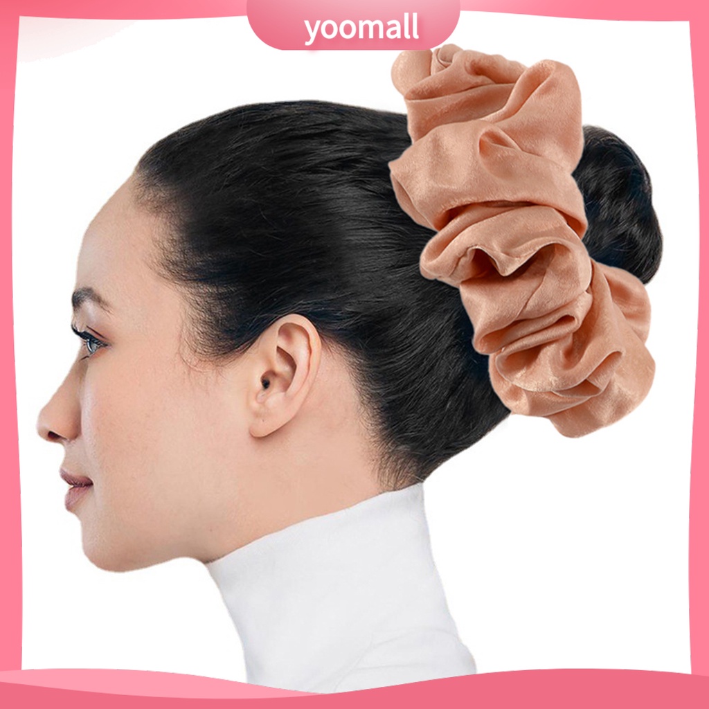 Bộ 2 Dây Buộc Tóc Co Giãn Chống Rơi Màu Trơn Xinh Xắn