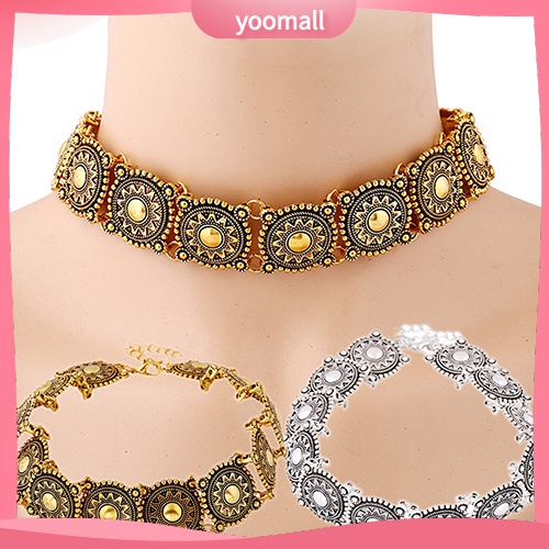 [YM] Vòng Cổ Choker Hợp Kim Chạm Khắc Cổ Điển Phong Cách Punk Cho Nữ