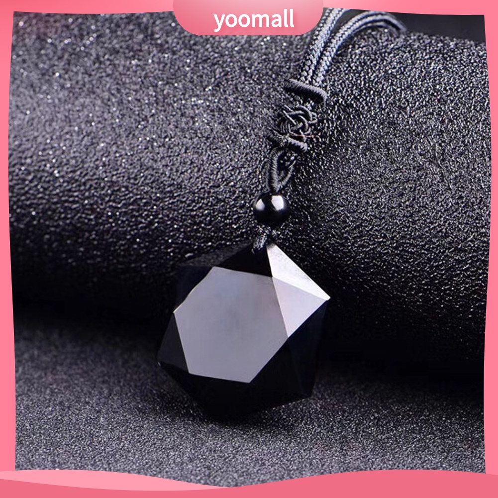 Vòng cổ Mặt Đá Obsidian Tự Nhiên Thời Trang Unisex