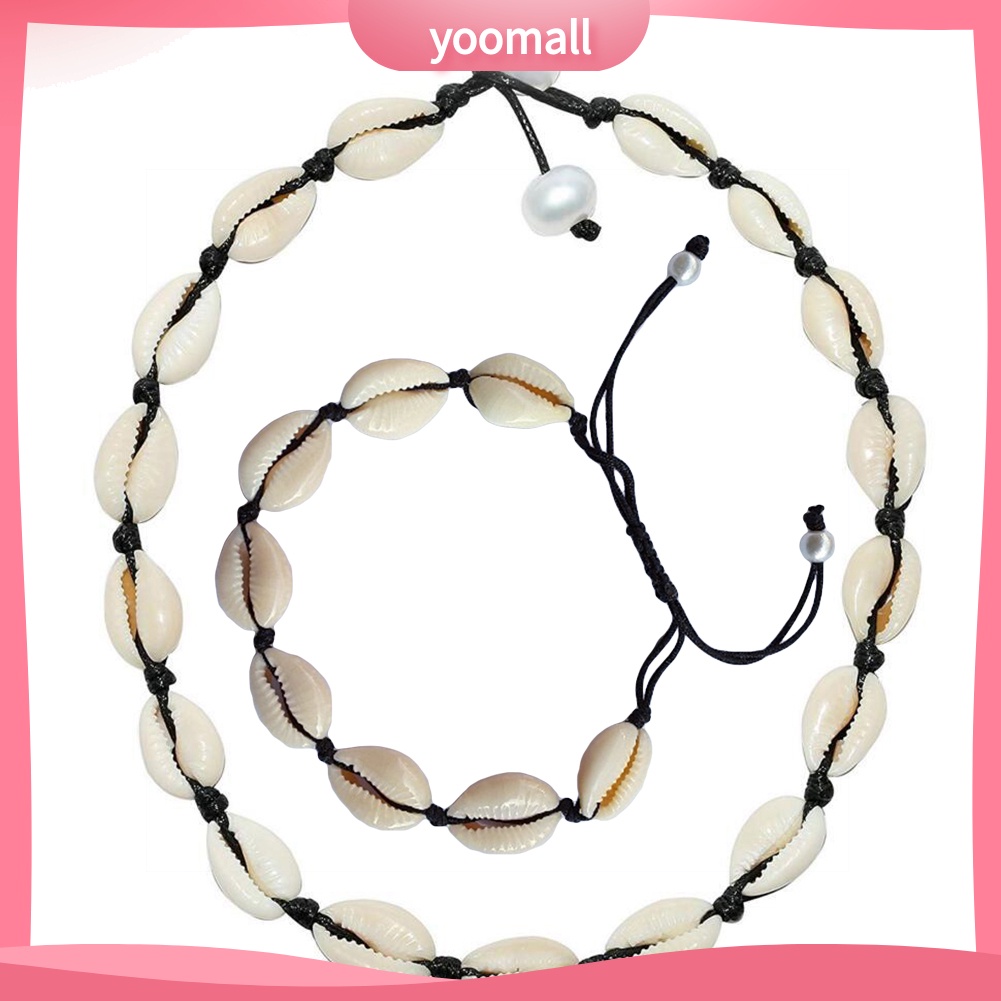 Vòng cổ / Lắc Chân Mặt Hình Vỏ Sò Đính Ngọc Trai Nhân Tạo Thời Trang Dành Cho Nữ