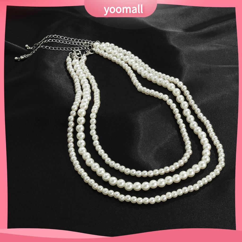 1 Set Vòng Cổ Choker Ngọc Trai Giả Dáng Dài Bắt Mắt Tinh Tế Phong Cách Hip Hop Dễ Phối Đồ Cho Nam