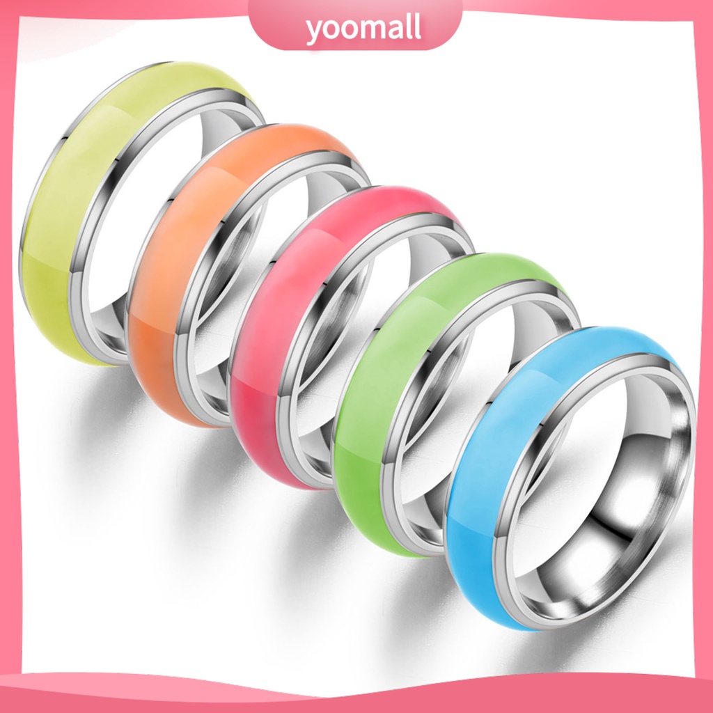 Nhẫn Phát Sáng Màu Trơn Đơn Giản Thời Trang Unisex