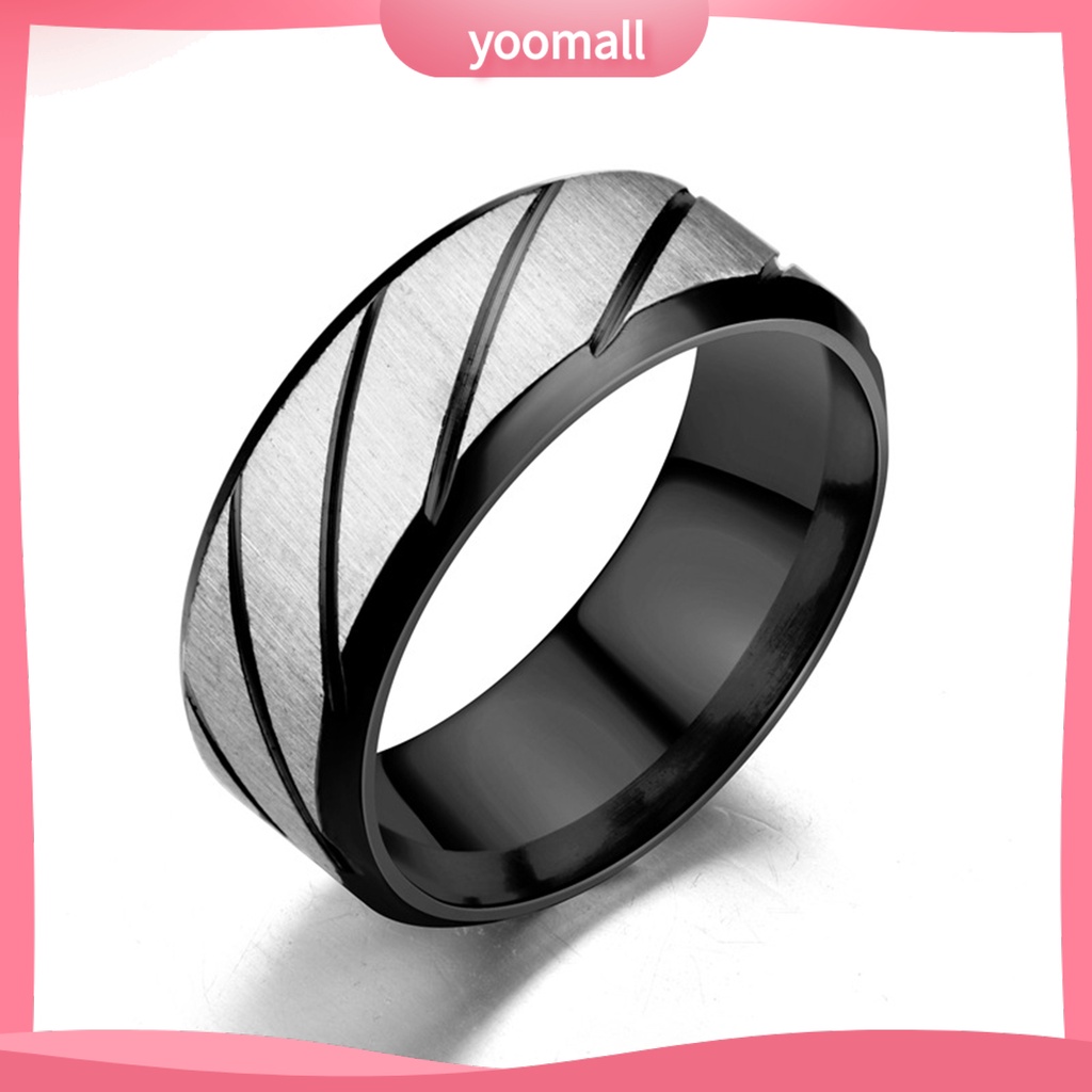 Nhẫn Cặp Bằng Thép Không Gỉ Họa Tiết Hình Học Dễ Phối Đồ