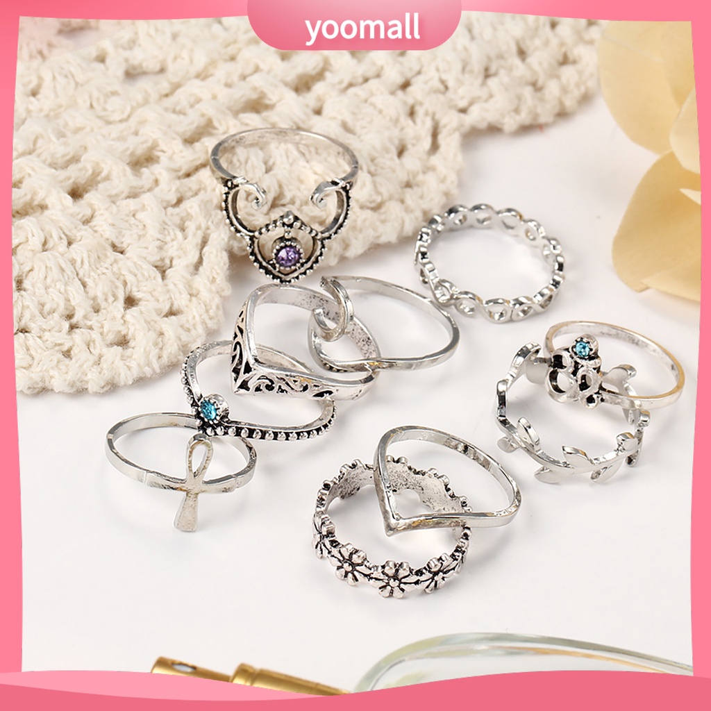 Set 10 Nhẫn Đeo Khớp Ngón Tay Phong Cách Vintage