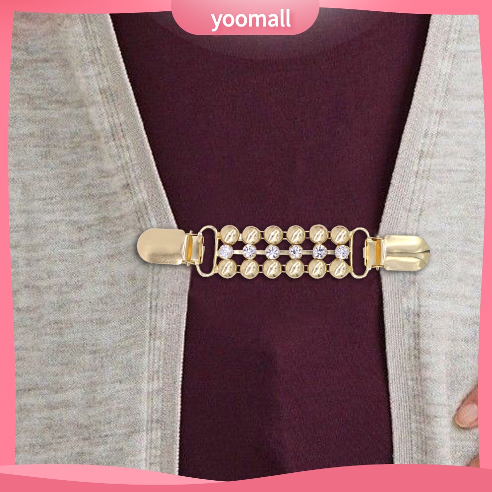 [YM] Kẹp Cài Áo Khoác Cardigan Sweater Không Nút Trang Trí Chuỗi Xích Kim Cương Giả Trang Trí Cho Nữ