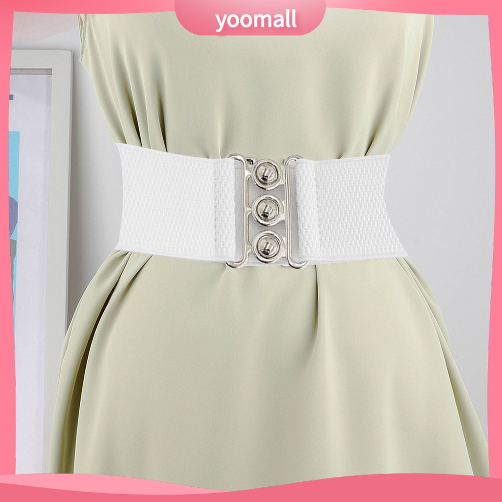 Thắt Lưng Bản Rộng Co Giãn Màu Trơn Điều Chỉnh Được Trang Trí Quần Áo Cho Nữ