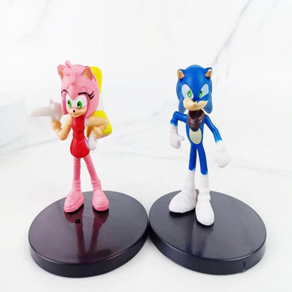 DARNELL Set 6 Mô Hình Đồ Chơi Nhân Vật Sonic Bằng PVC 11cm