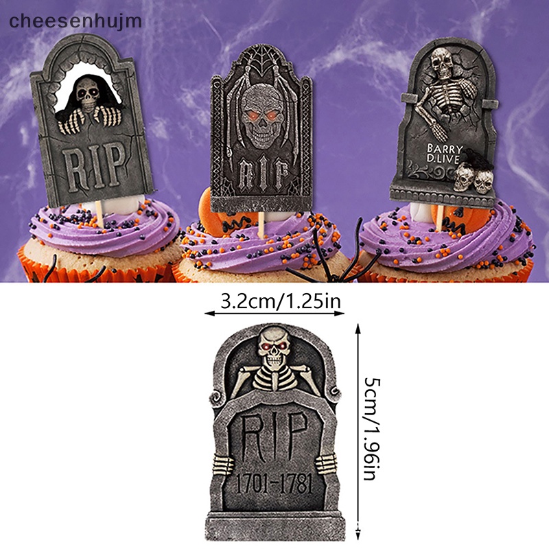 Set 8 Que Cắm Trang Trí Bánh Cupcake Chủ Đề Halloween