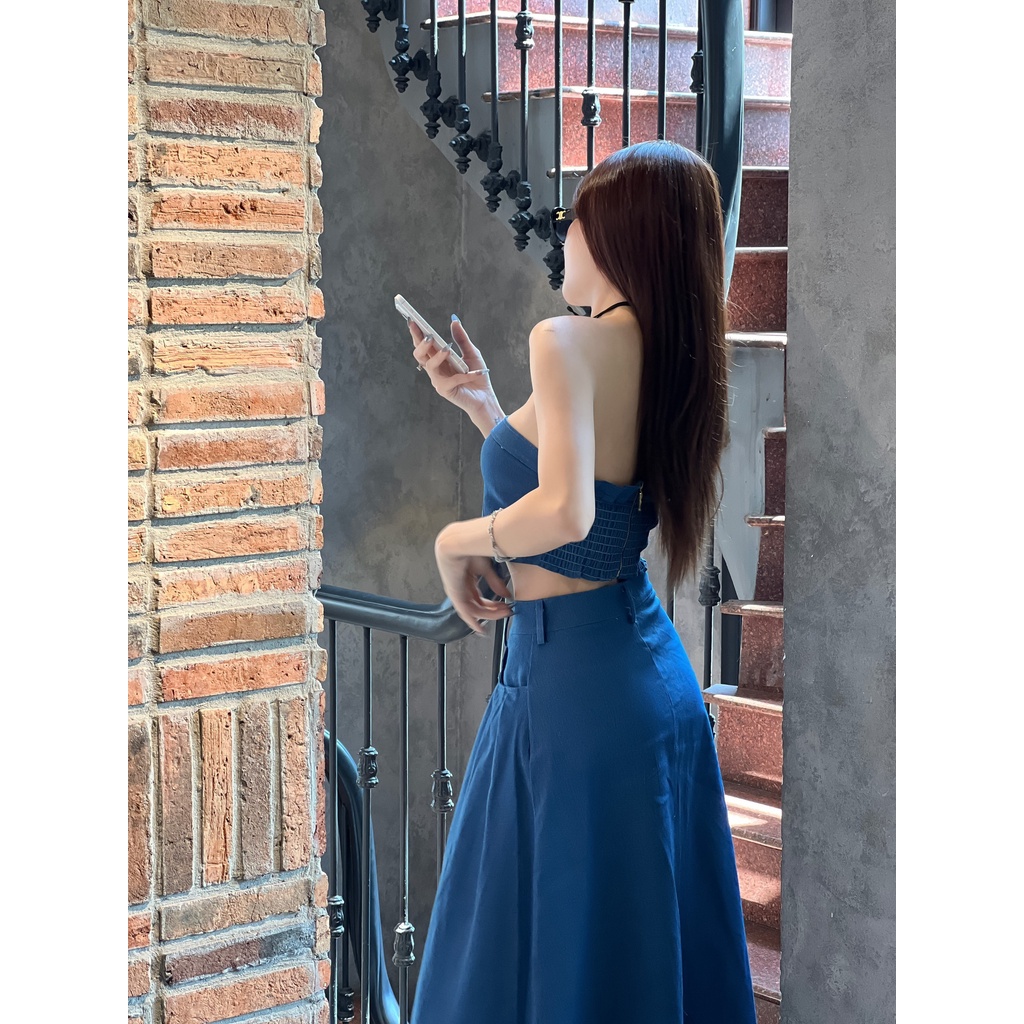 SÉT ÁO CÚP + CHÂN VÁY DENIM  - KT04819