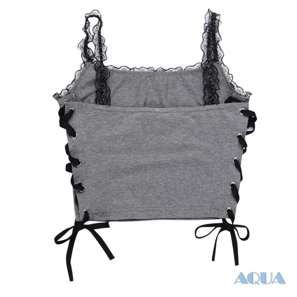 Áo Hai Dây Sát Nách Phối Ren Họa Tiết Bươm Bướm Thời Trang Mùa Hè Cho Nữ