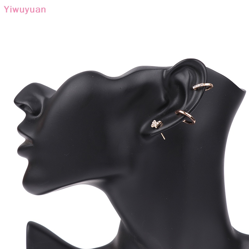 1 Bộ Khuyên Tai Tròn Đính Đá Thời Trang Mới