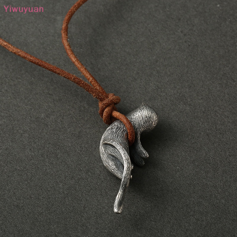 < Yiwuyuan > Vòng Cổ Choker Dây Thừng Mặt Mèo Dễ Thương Màu Nâu Phong Cách Harajuku Vintage Làm Quà Tặng Ngày Cưới Mới