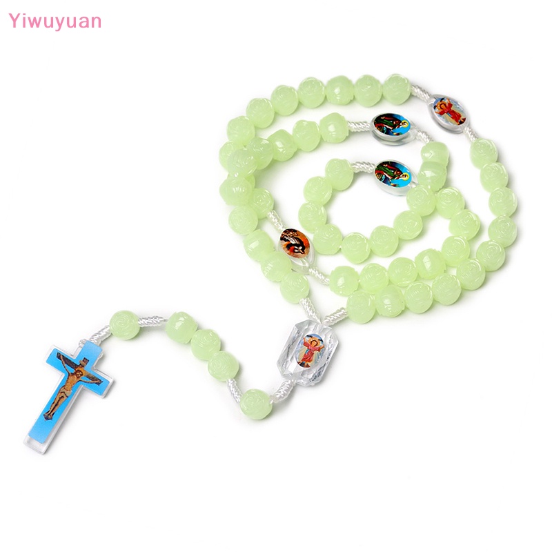 < Yiwuyuan > Vòng cổ Mặt Thánh Giá Phát Quang Thời Trang Dành Cho Nữ Biểu Tượng Cầu Nguyện Ngẫu Nhiên Mới
