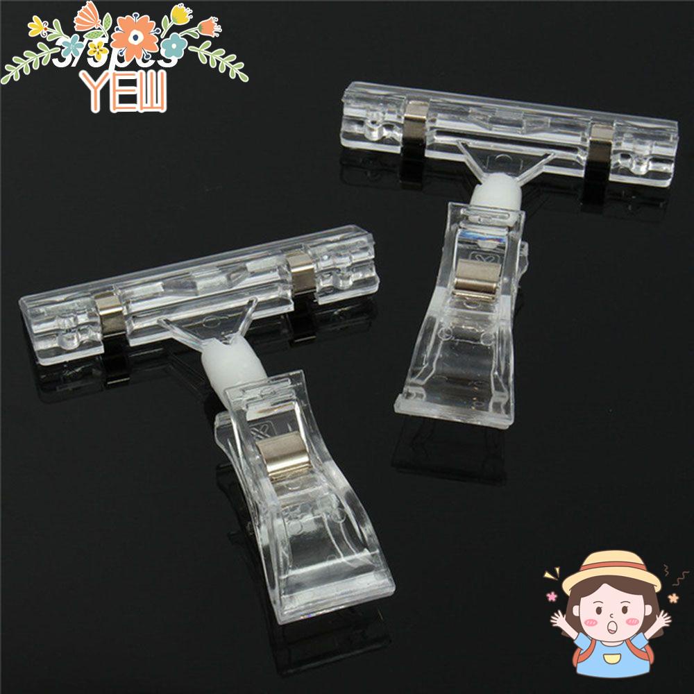 YEW Set 3 / 5 Kẹp Nhựa Trong Suốt Trưng Bày Biển Báo Quảng Cáo Đa Năng
