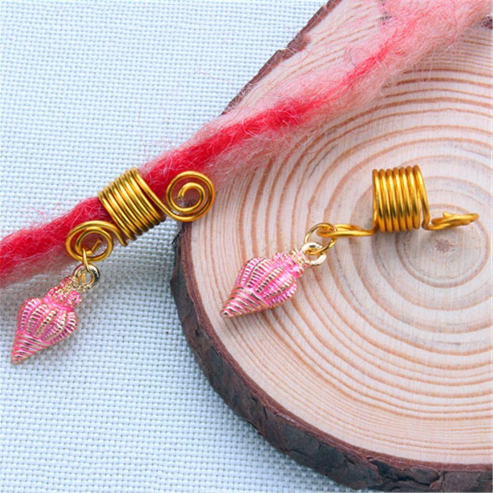 Bộ 2 Dây Buộc Tóc Hình Vỏ Sò Bằng Hợp Kim Phong Cách Hip Hop Dread Dreadlock