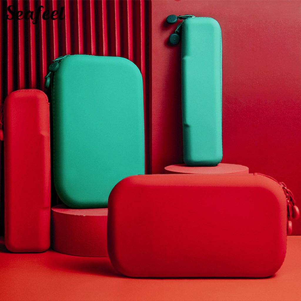 Túi Đựng Bút Bằng Silicon Mềm Màu Trơn Cỡ Lớn