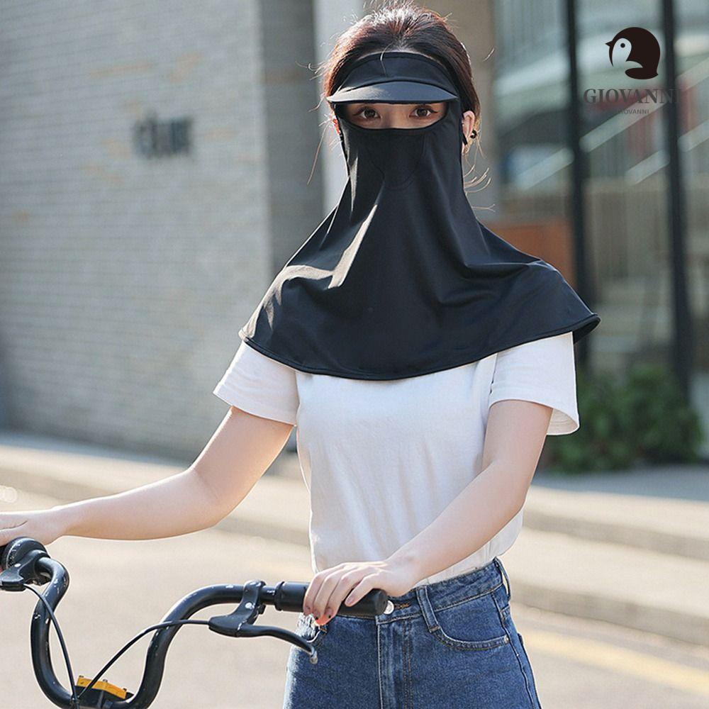 Khẩu Trang Chống Nắng Chống Tia UV Bằng Lụa Lạnh Màu Trơn Thoáng Khí Cho Nữ