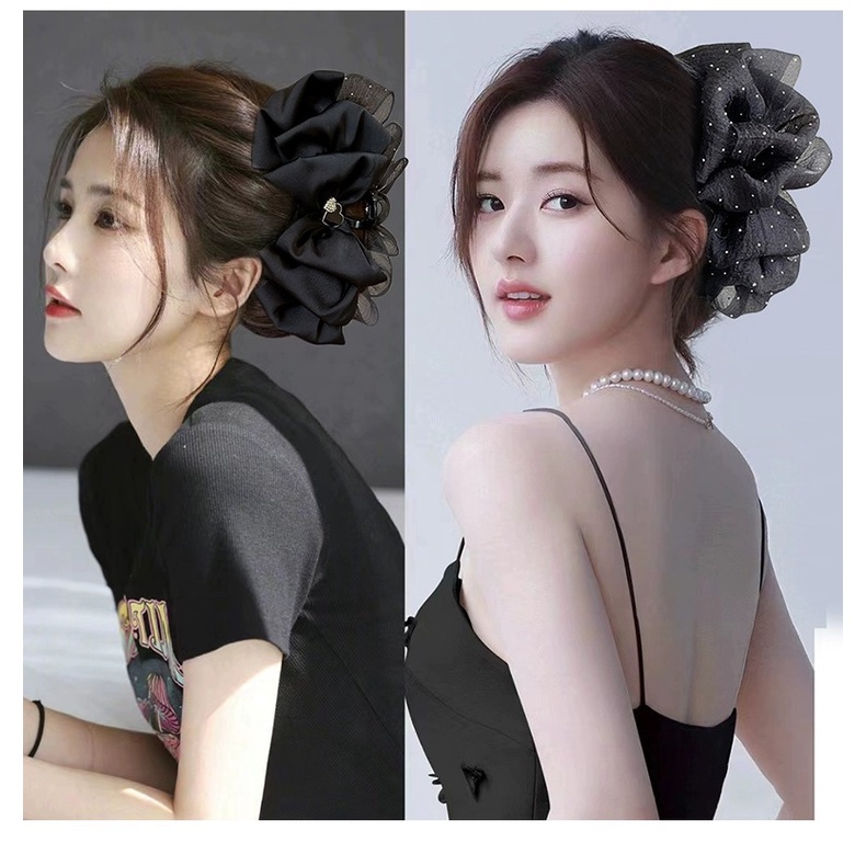 Kẹp Tóc Nơ Lưới Cỡ Lớn Phong Cách Công Chúa Xinh Xắn