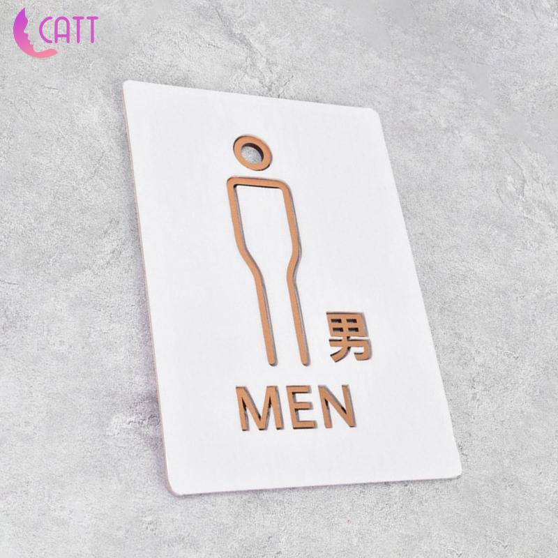 Set 2 Biển Hiệu Bằng Acrylic Trang Trí Cửa Nhà Vệ Sinh Phong Cách Retro Bắc Âu