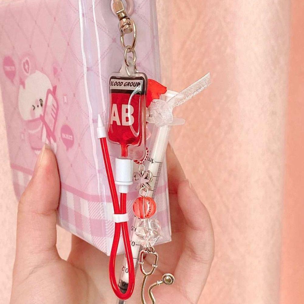 Shanhai Mặt Dây Đeo Túi Máu Loại a b o ab plasma Bằng pvc Độc Đáo Thời Trang diy