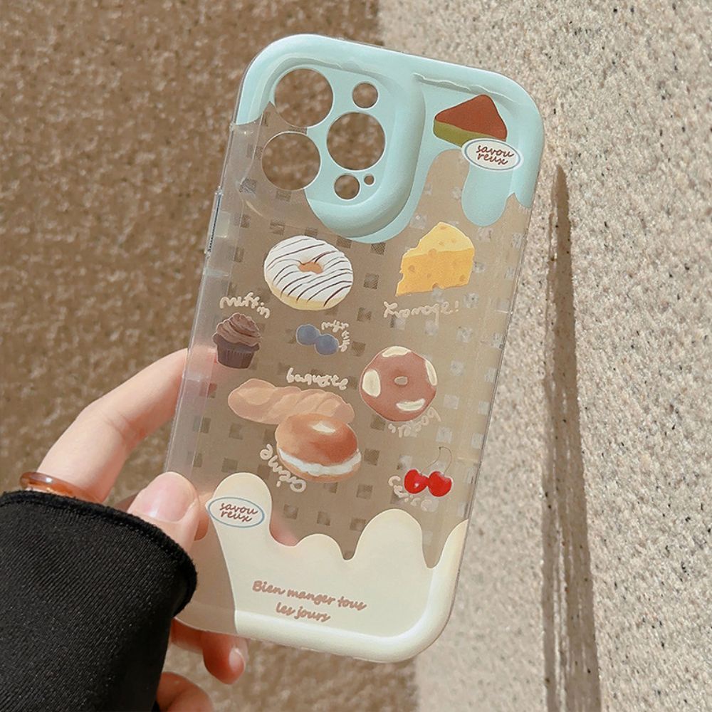 Ốp Điện Thoại TPU Mềm Chống Sốc Họa Tiết Bánh Donut Thời Trang Cho IPhone 11 12 13 14 Pro Max