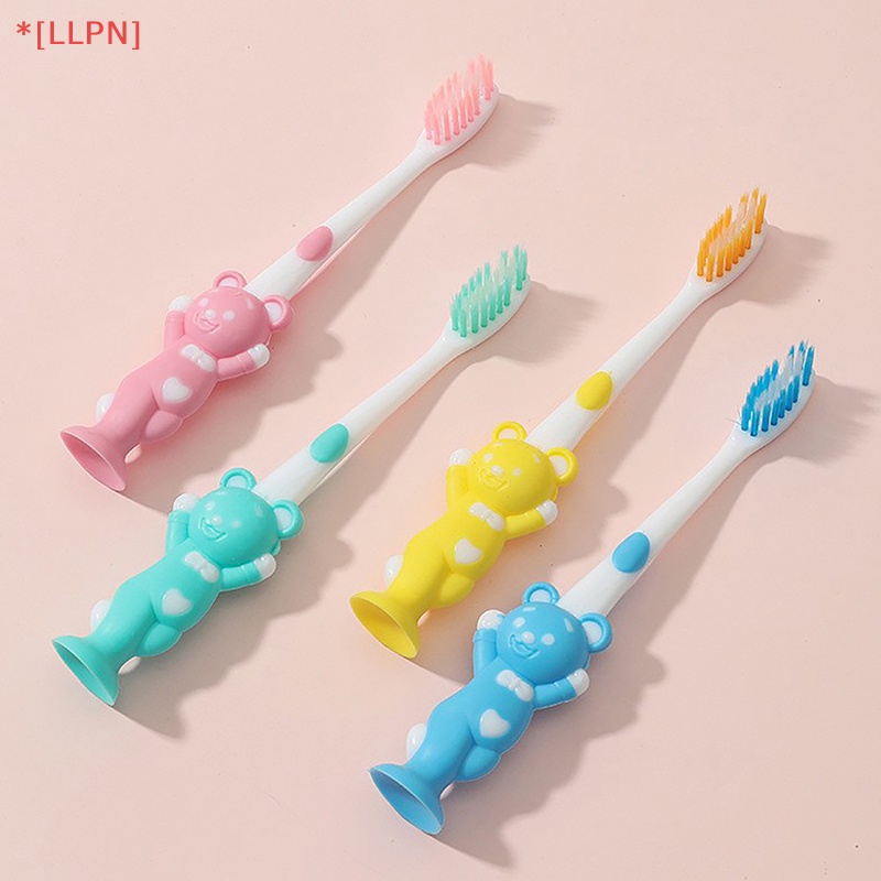 Set 4 Bàn Chải Đánh Răng Bằng Silicon Lông Mềm Kiểu Hoạt Hình Dễ Thương Cho Bé