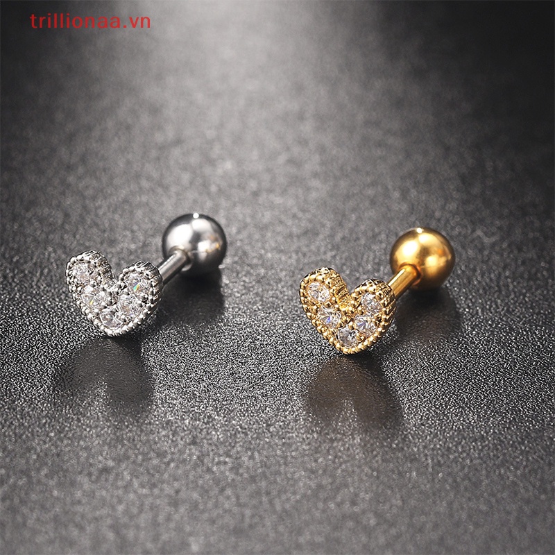 1 Khuyên Tai Dạng Xoắn Ốc Đính Đá Zircon Thời Trang