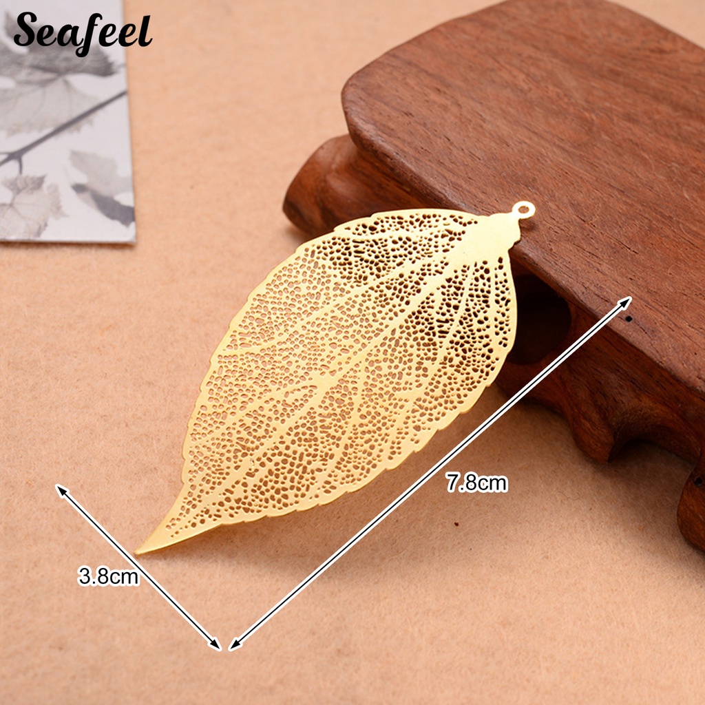 1 Bộ Thẻ Đánh Dấu Sách Bằng Kim Loại Họa Tiết Lá Và Lông Vũ 3D Cho Giáo Viên