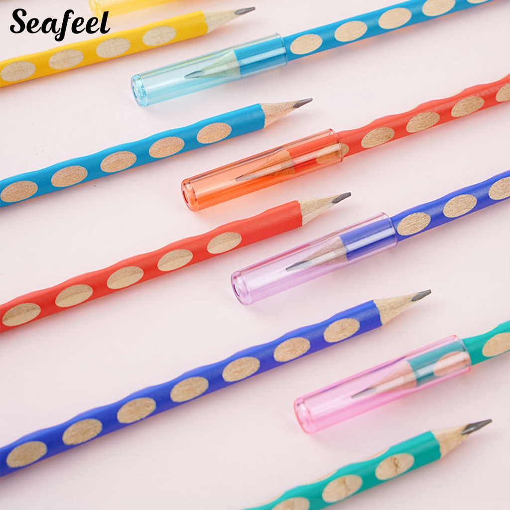 Set 30 Vỏ Nhựa Trong Suốt Bảo Vệ Bút Chì Cho Trẻ Em