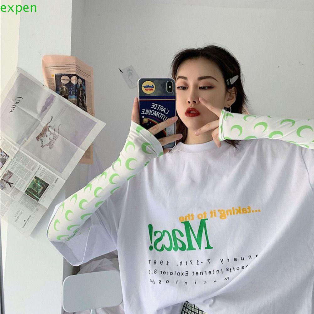 EXPEN Găng Tay Mặt Trăng Hoạt Hình Chống Nắng Mùa Hè Cho Nữ