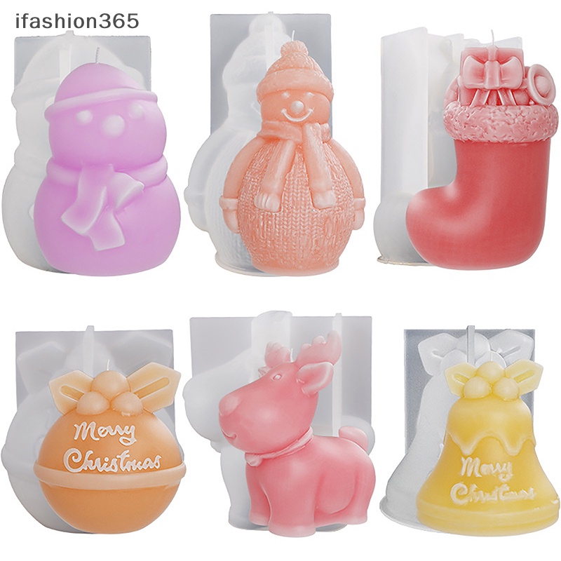 Khuôn Silicon Làm Xà Phòng Hình Người Tuyết / Nai Sừng Tấm DIY Thời Trang ifashion365