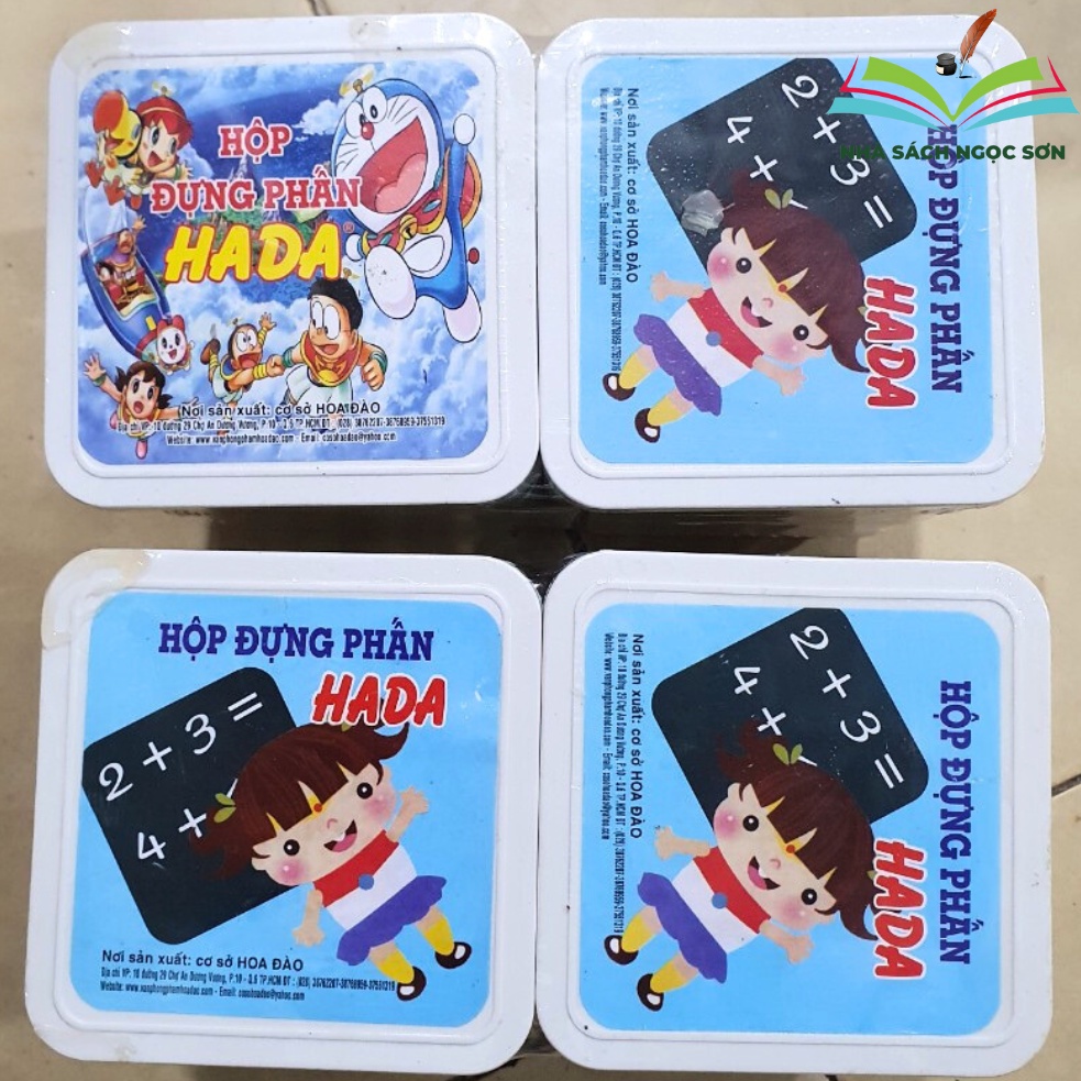 Hộp Đựng Phấn Hada Cho Bé - Gồm 4 Viên Phấn và 1 Bông Lau Bảng DCHT