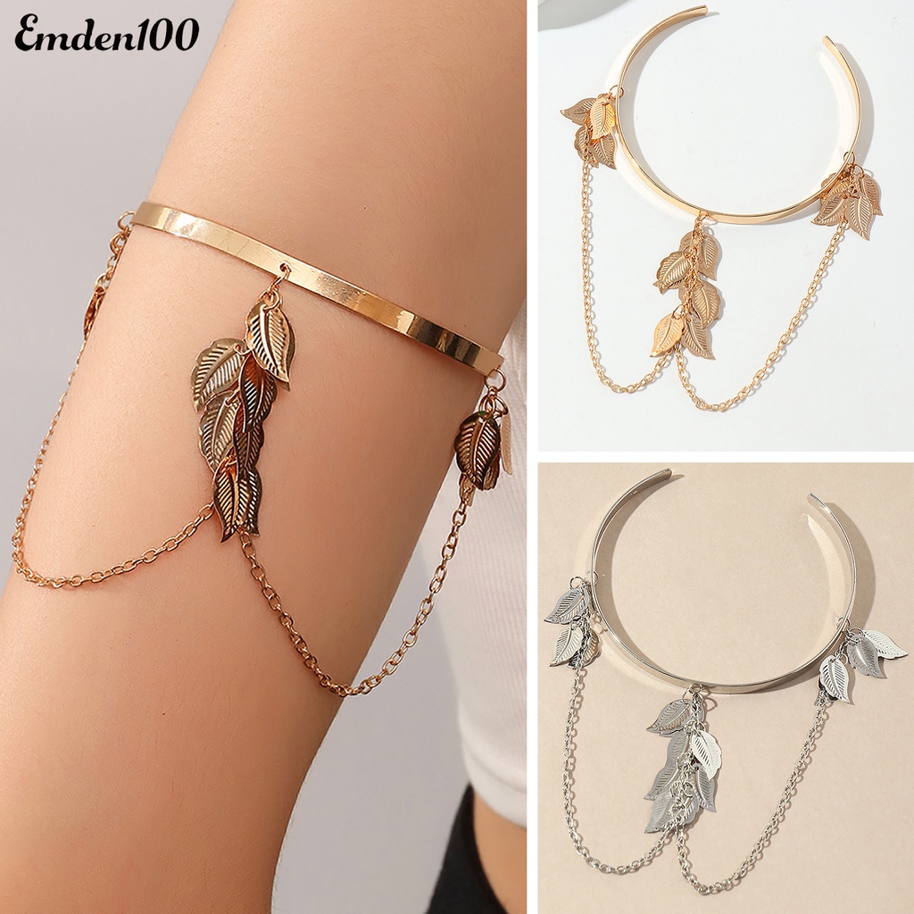 Vòng Đeo Cánh Tay Mở Điều Chỉnh Được Họa Tiết Lá Thời Trang Bohemian