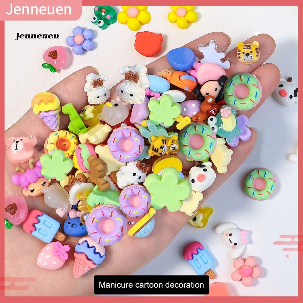 Set 20 Phụ Kiện Trang Trí Móng Tay Mini Hình Động Vật Dễ Thương Màu Sắc