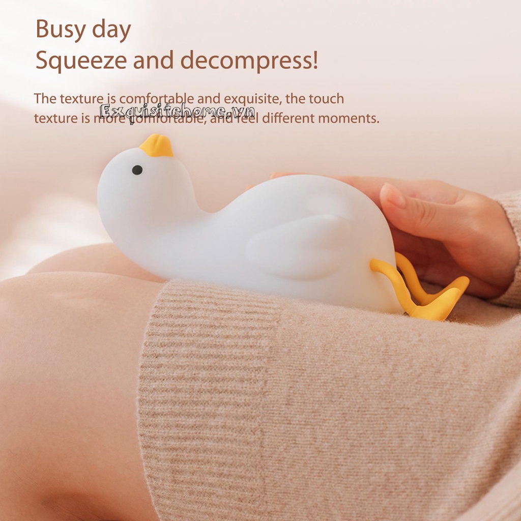 Đèn Ngủ 3 Bánh Răng 900mAh Bằng Silicone Hình Vịt Dùng Trang Trí Tiệc