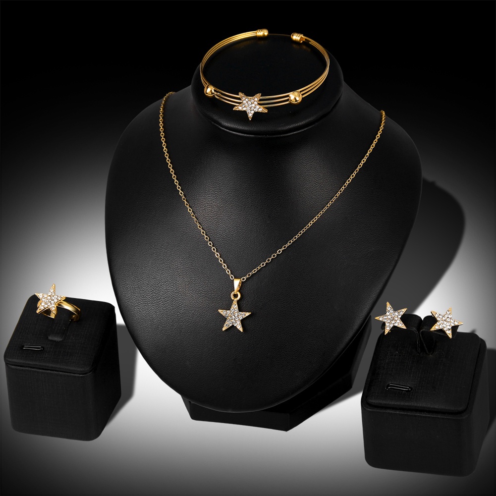 Bộ Trang Sức Hình Ngôi Sao Đính Đá Nhân Tạo Thời Trang