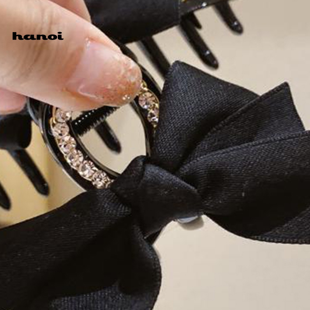 Kẹp Tóc Càng Cua Đính Đá Màu Trơn Chống Rơi Cho Nữ