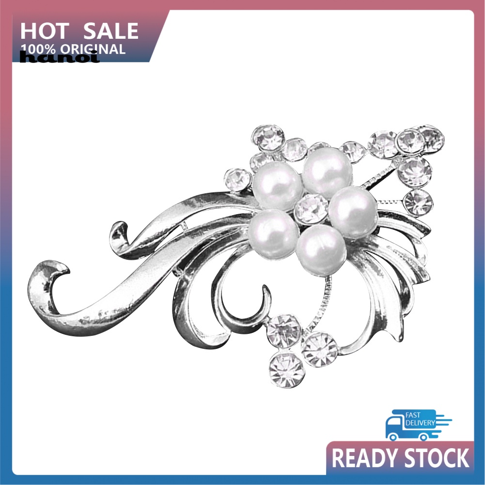 Ghim Cài Áo Hình Con Công Đính Đá Và Ngọc Trai Giả Thanh Lịch Dành Cho Nữ